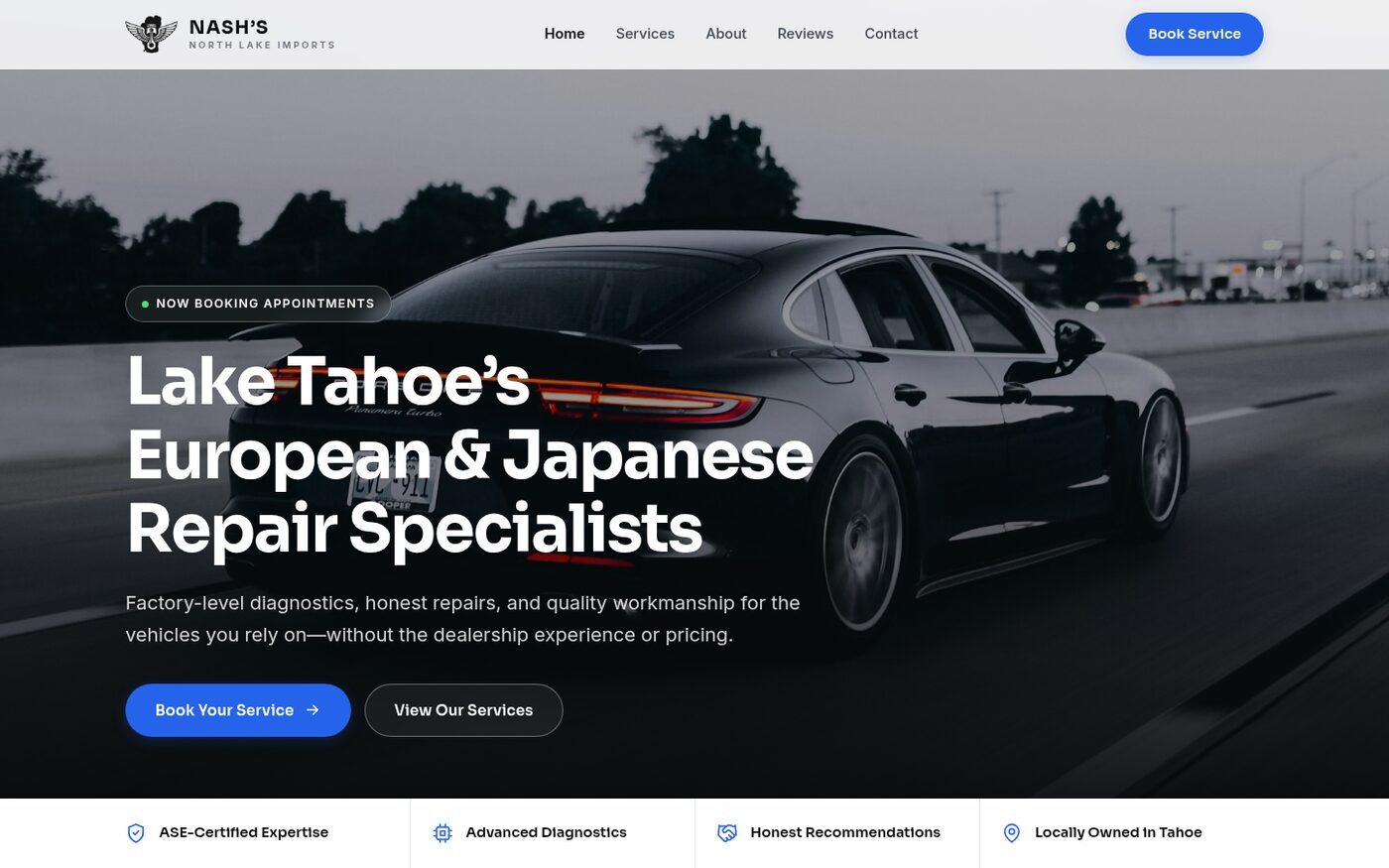 Nash's North Lake Imports website